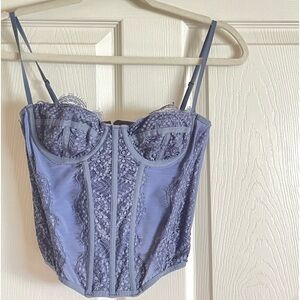 urban outfitters lacy blue corset!